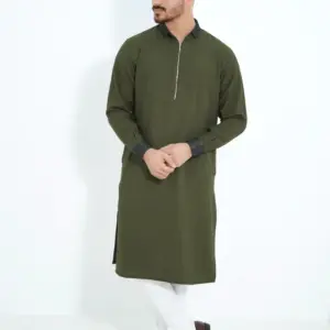 Ambush Cotton Olive Color​ Panjabi